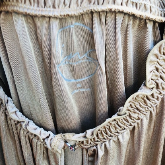 INC International Concepts size XL gold metallic 3/4 slit sleeve top - Picture 4 of 8